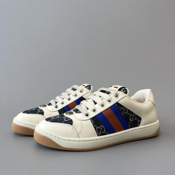 repliche,replica,perfette,siti di,affidabili,migliori siti,dove comprare,1:1,scarpe da ginnastica Sneakers Gucci Screener series distressed, blu denim, stile unisex di qualità (7FRSS)