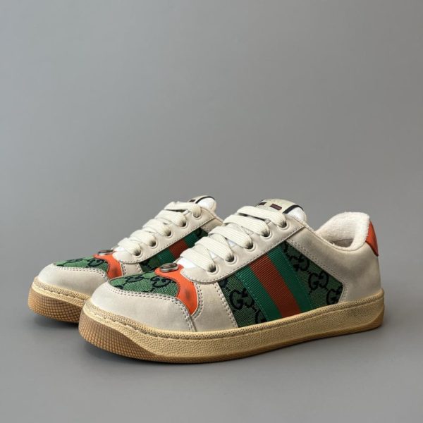 repliche,replica,perfette,siti di,affidabili,migliori siti,dove comprare,1:1,scarpe da ginnastica Sneakers Gucci Screener series distressed, doppia G verde scuro, stile unisex di qualità (EGFG4)