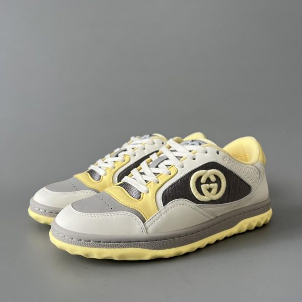 repliche,replica,perfette,siti di,affidabili,migliori siti,dove comprare,1:1,scarpe da ginnastica Sneakers basse con lacci GUCCI MAC80, bianche e gialle, da donna (KMHQE)
