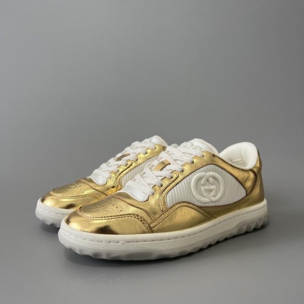repliche,replica,perfette,siti di,affidabili,migliori siti,dove comprare,1:1,scarpe da ginnastica Sneakers basse con lacci GUCCI MAC80, oro, da donna (WY6O7)