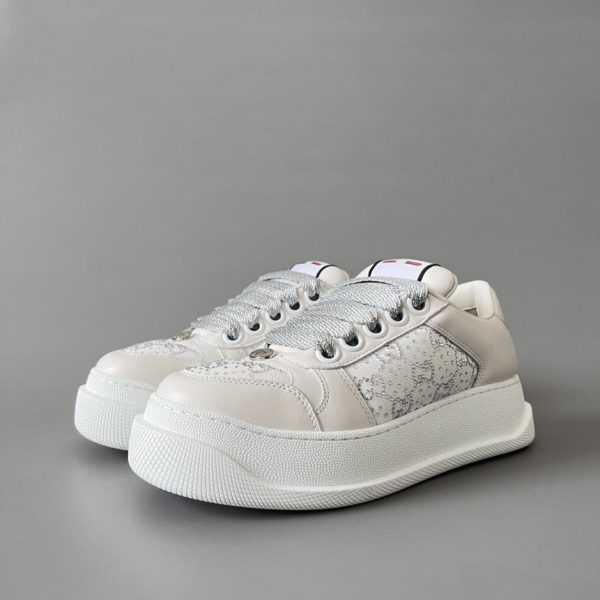 repliche,replica,perfette,siti di,affidabili,migliori siti,dove comprare,1:1,scarpe da ginnastica Gucci Screener Collection, peluche con strass argentati, stile femminile di alta qualità (9OL9R)