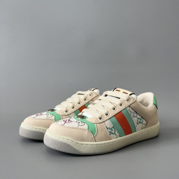 repliche,replica,perfette,siti di,affidabili,migliori siti,dove comprare,1:1,scarpe da ginnastica Sneakers Gucci Screener della serie Distressed, con borchie a mandorla, stile femminile di qualità (XVF44)