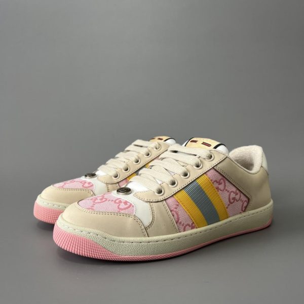 repliche,replica,perfette,siti di,affidabili,migliori siti,dove comprare,1:1,scarpe da ginnastica Sneakers Gucci Screener series distressed, rosa chiaro, stile femminile di qualità (KAYD8)