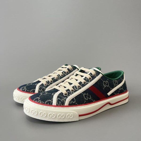 repliche,replica,perfette,siti di,affidabili,migliori siti,dove comprare,1:1,scarpe da ginnastica Sneakers Gucci Tennis serie 1977, importazione di alta qualità, modello da donna blu, bianco e rosso (MLF0M)