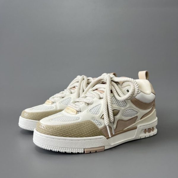 repliche,replica,perfette,siti di,affidabili,migliori siti,dove comprare,1:1,scarpe da ginnastica Mocassini Louis Vuitton SKATE, bianchi e marroni, da uomo (EMGFV)