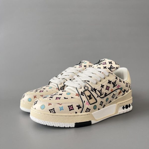 repliche,replica,perfette,siti di,affidabili,migliori siti,dove comprare,1:1,scarpe da ginnastica Louis Vuitton Trainer Low-Top Casual Sneakers, Beige, Uomo (ZQXSE)