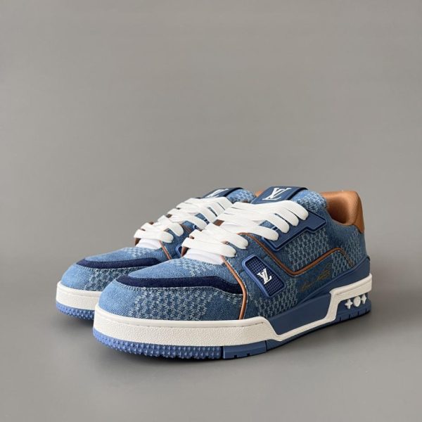 repliche,replica,perfette,siti di,affidabili,migliori siti,dove comprare,1:1,scarpe da ginnastica Louis Vuitton Trainer Low-Top Casual Sneakers, Uomo, Blu (ZGRBU)