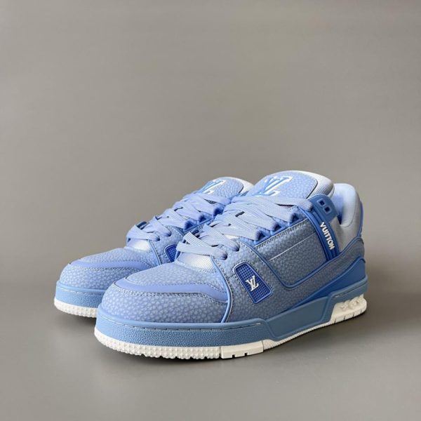 Louis Vuitton Trainer Low-Top Casual Sneakers, Uomo, Blu (Q68X5)