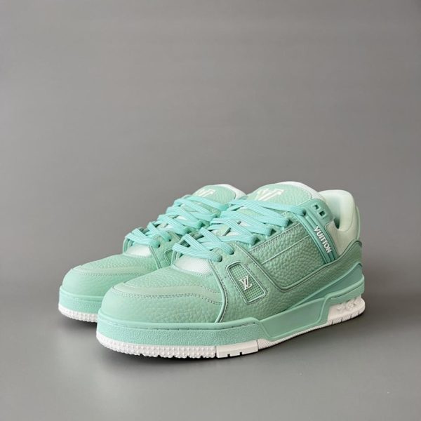 Louis Vuitton Trainer Low-Top Casual Sneakers, Verde menta, Uomo (0LVEM)