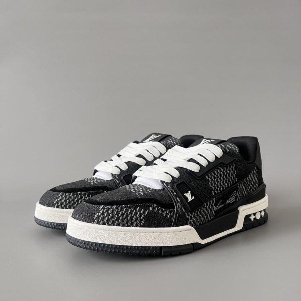 repliche,replica,perfette,siti di,affidabili,migliori siti,dove comprare,1:1,scarpe da ginnastica Louis Vuitton Trainer Low-Top Casual Sneakers, Nero, Uomo (71YFJ)