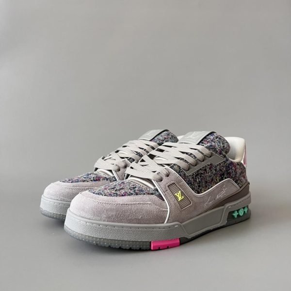 Louis Vuitton Trainer Low-Top Casual Sneakers, Feltro, Grigio Scuro, Uomo (8YVVO)