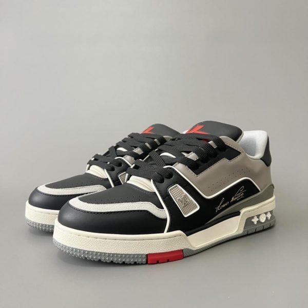 repliche,replica,perfette,siti di,affidabili,migliori siti,dove comprare,1:1,scarpe da ginnastica Louis Vuitton Trainer Low-Top Casual Sneakers, Grigio/Nero, Uomo (B50VR)