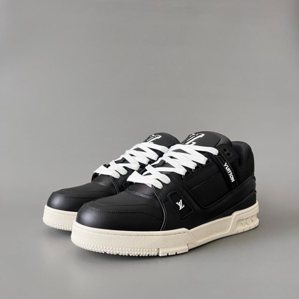 repliche,replica,perfette,siti di,affidabili,migliori siti,dove comprare,1:1,scarpe da ginnastica Louis Vuitton Trainer Low-Top Casual Sneakers, Nero e Bianco, Uomo (D00OY)