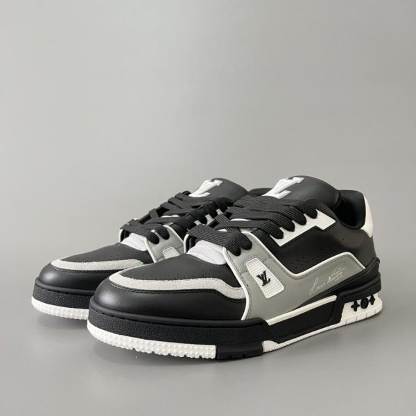 repliche,replica,perfette,siti di,affidabili,migliori siti,dove comprare,1:1,scarpe da ginnastica Louis Vuitton Trainer Low-Top Casual Sneakers, Nero, Uomo (9JMXE)