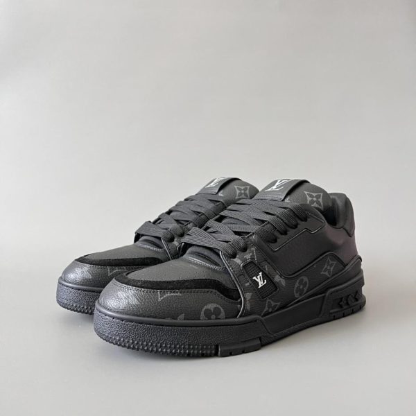 repliche,replica,perfette,siti di,affidabili,migliori siti,dove comprare,1:1,scarpe da ginnastica Louis Vuitton Trainer Low-Top Casual Sneakers, Nero, Uomo (VSUGE)