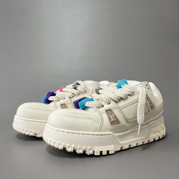repliche,replica,perfette,siti di,affidabili,migliori siti,dove comprare,1:1,scarpe da ginnastica Louis Vuitton Trainer Maxi Low-Top Lace-Up Fashion Sneakers, Bianco, Unisex (SDSSM)