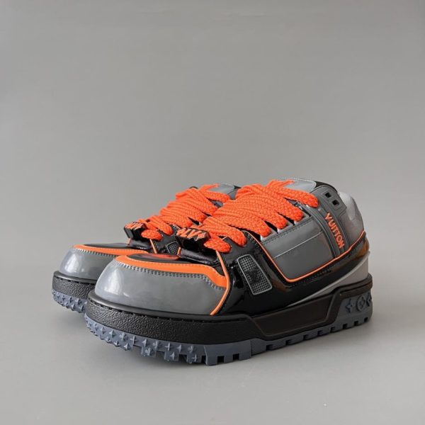 repliche,replica,perfette,siti di,affidabili,migliori siti,dove comprare,1:1,scarpe da ginnastica Louis Vuitton Trainer Maxi Low-Top Lace-Up Sneakers, Nero, Grigio, Arancione, Unisex (6YKGQ)