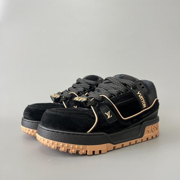repliche,replica,perfette,siti di,affidabili,migliori siti,dove comprare,1:1,scarpe da ginnastica Louis Vuitton Trainer Maxi Low-Top Lace-Up Fashion Sneakers, Nero, Unisex (FIUVJ)