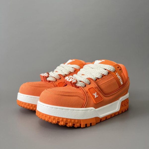 repliche,replica,perfette,siti di,affidabili,migliori siti,dove comprare,1:1,scarpe da ginnastica Giacca imbottita Louis Vuitton Trainer Maxi in tela arancione (DZJJT)