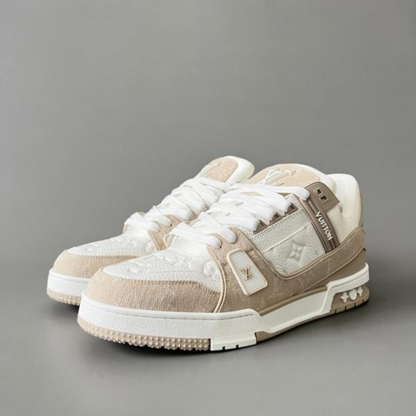 repliche,replica,perfette,siti di,affidabili,migliori siti,dove comprare,1:1,scarpe da ginnastica Louis Vuitton Trainer Low-Top Casual Sneakers, Denim Cachi, Unisex (JBX9G)