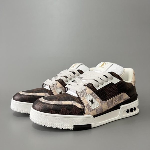 repliche,replica,perfette,siti di,affidabili,migliori siti,dove comprare,1:1,scarpe da ginnastica Louis Vuitton Trainer, sneakers basse casual, motivo a scacchi, unisex (3UFK8)