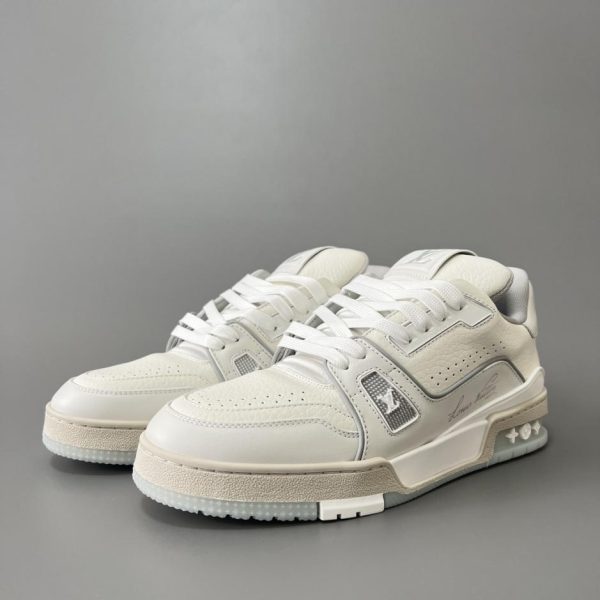 repliche,replica,perfette,siti di,affidabili,migliori siti,dove comprare,1:1,scarpe da ginnastica Louis Vuitton Trainer Low-Top Casual Sneakers, Stile Cemento Bianco, Unisex (ZFU8U)