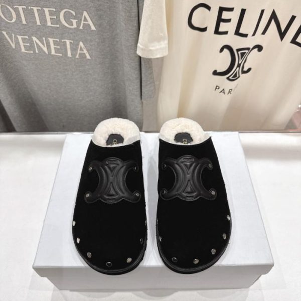 repliche,replica,perfette,siti di,affidabili,migliori siti,dove comprare,1:1,scarpe da ginnastica Ciabatte Birkenstock retrò semi-ricoperte in pelliccia Celine F035 di alta qualità, primavera/estate (XSHF7)