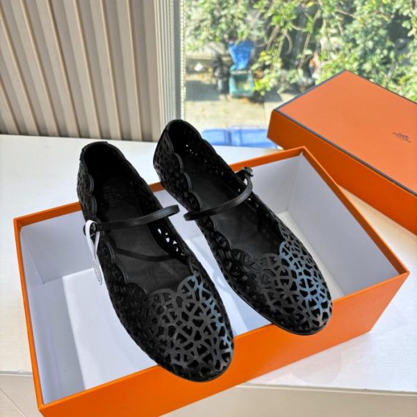 repliche,replica,perfette,siti di,affidabili,migliori siti,dove comprare,1:1,scarpe da ginnastica Sandali piatti Hermès New Mesh Cutout Pig nose (26FTZ)