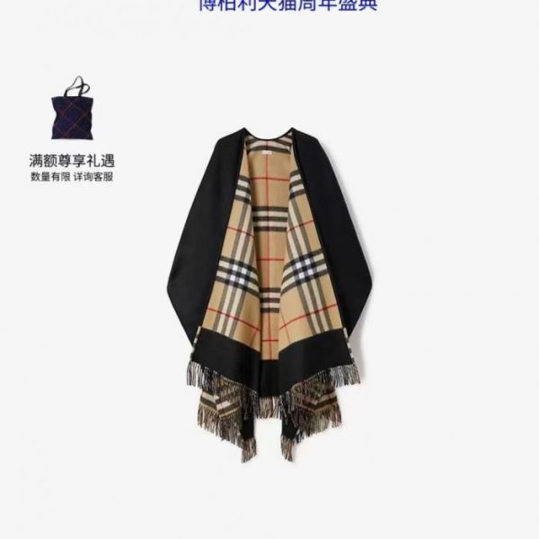 repliche,replica,perfette,siti di,affidabili,migliori siti,dove comprare,1:1,scarpe da ginnastica L’ultima mantella scialle in jacquard con motivo a quadri a contrasto di Burberry (1EOCB)