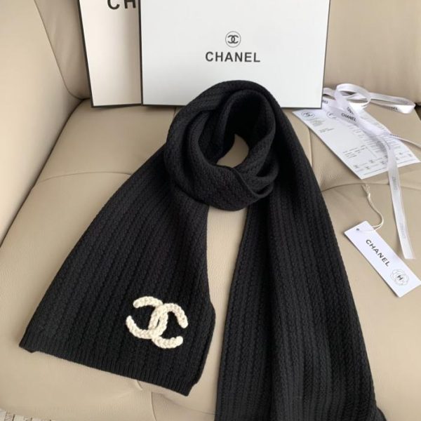 repliche,replica,perfette,siti di,affidabili,migliori siti,dove comprare,1:1,scarpe da ginnastica CHANEL Sciarpa nera lavorata a maglia (IUXON)