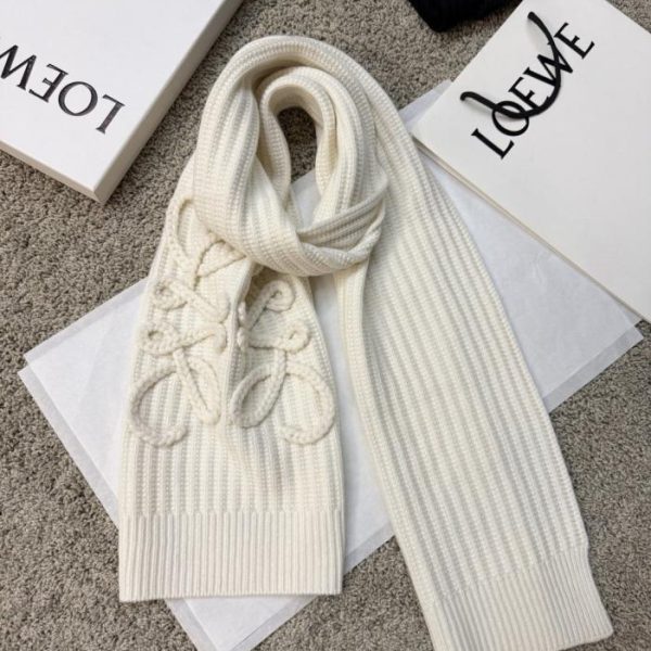 repliche,replica,perfette,siti di,affidabili,migliori siti,dove comprare,1:1,scarpe da ginnastica LOEWE Sciarpa lunga in cashmere lavorato a maglia con logo grande, tinta unita, nuovo stile, unisex (L22ZM)