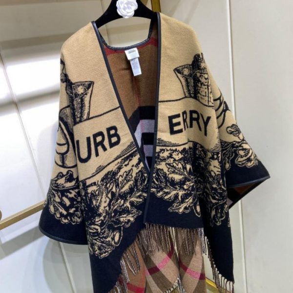 Scialle/mantella reversibile Burberry B-horse di alta qualità (OMC1Z)