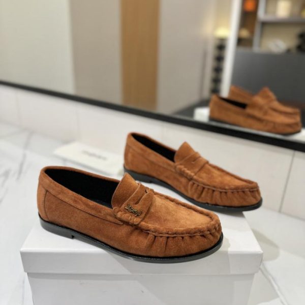 repliche,replica,perfette,siti di,affidabili,migliori siti,dove comprare,1:1,scarpe da ginnastica (Modello per coppie) SAINT LAURENT Nuovi mocassini plissettati (IZE6A)