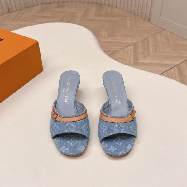 repliche,replica,perfette,siti di,affidabili,migliori siti,dove comprare,1:1,scarpe da ginnastica Sandali con tacco alto in denim Louis Vuitton, nuova collezione primavera/estate (tankt)