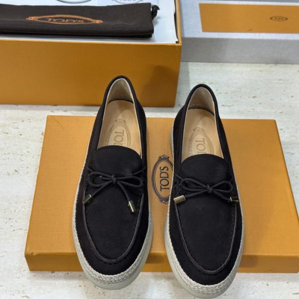 repliche,replica,perfette,siti di,affidabili,migliori siti,dove comprare,1:1,scarpe da ginnastica Mocassini piatti in paglia intrecciata con fiocco e nappina, nuovi colori pastello, di TOD’S per la primavera (UJ2AU)