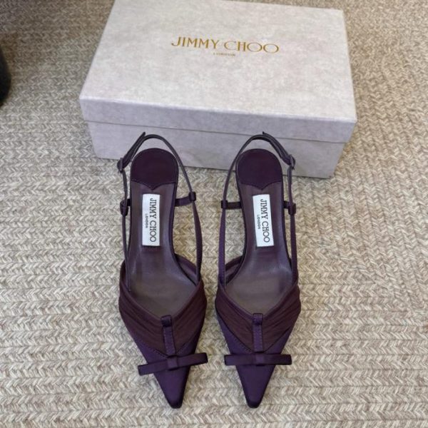 repliche,replica,perfette,siti di,affidabili,migliori siti,dove comprare,1:1,scarpe da ginnastica Sandali Jimmy Cho Primavera/Estate, nuovi, in rete plissettata, con fiocco, punta affusolata e tallone aperto (R6OVL)