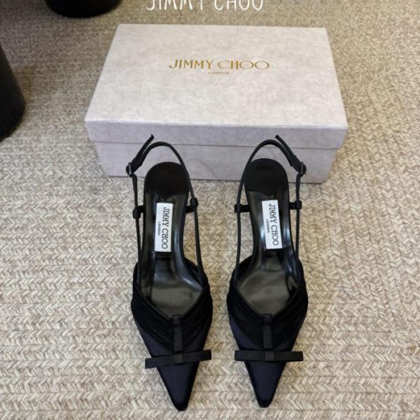 repliche,replica,perfette,siti di,affidabili,migliori siti,dove comprare,1:1,scarpe da ginnastica Nuovi arrivi primavera/estate Jimmy Cho: sandali aperti sul tallone con punta affusolata e fiocco in rete plissettata (WUJIK)
