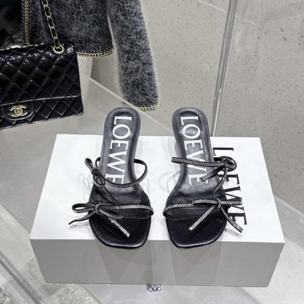 repliche,replica,perfette,siti di,affidabili,migliori siti,dove comprare,1:1,scarpe da ginnastica Sandali estivi con fiocco LOEWE, sandali in rete di seta ghiaccio, scarpe veramente climatizzate (JZN09)
