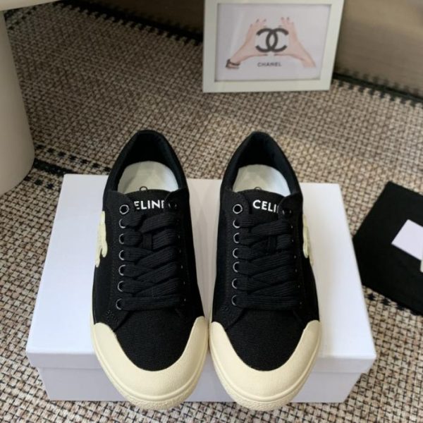 repliche,replica,perfette,siti di,affidabili,migliori siti,dove comprare,1:1,scarpe da ginnastica CELINE Novità Primavera/Estate: Scarpe in tela Arc de Triomphe, scarpe casual, patchwork classico in tela con finiture bianco sporco (JEREN)