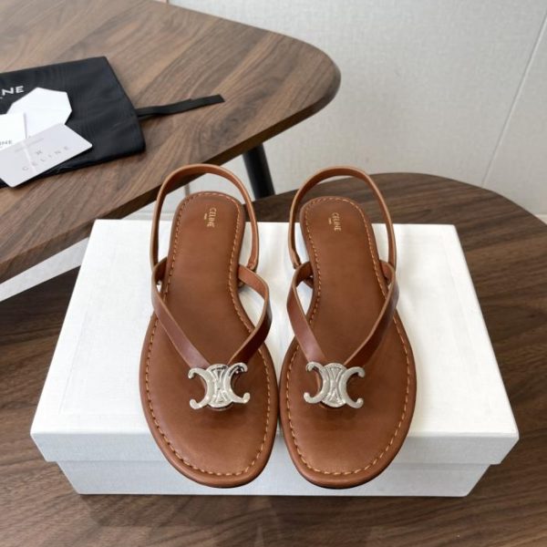 repliche,replica,perfette,siti di,affidabili,migliori siti,dove comprare,1:1,scarpe da ginnastica Sandali piatti con cinturini in pelle di vitello intrecciata CELINE (CCT2V)