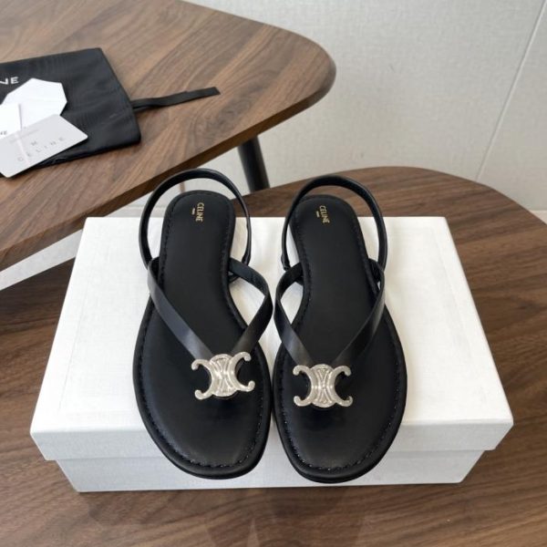 repliche,replica,perfette,siti di,affidabili,migliori siti,dove comprare,1:1,scarpe da ginnastica Sandali piatti con cinturini in pelle di vitello intrecciata CELINE (F75ZV)