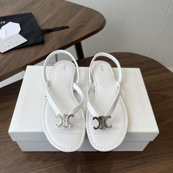 repliche,replica,perfette,siti di,affidabili,migliori siti,dove comprare,1:1,scarpe da ginnastica Sandali piatti con cinturini in pelle di vitello intrecciata CELINE (HLCOT)