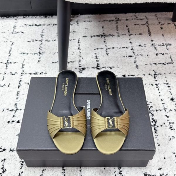 repliche,replica,perfette,siti di,affidabili,migliori siti,dove comprare,1:1,scarpe da ginnastica Sandali piatti plissettati Saint Laurent, nuova collezione primavera (OHSAL)