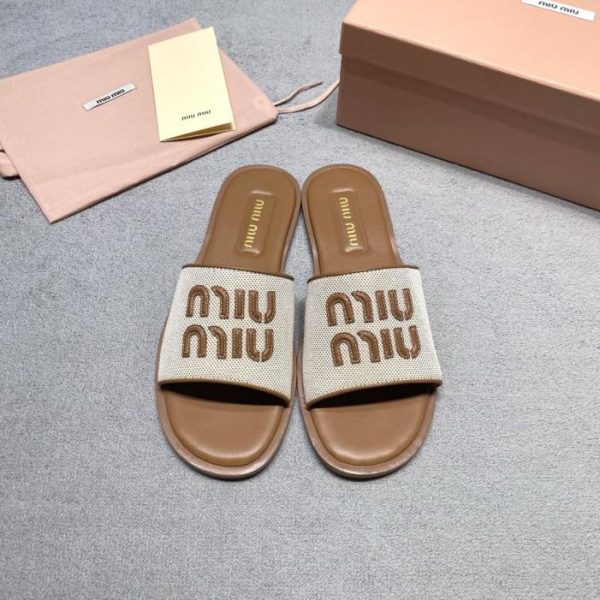 repliche,replica,perfette,siti di,affidabili,migliori siti,dove comprare,1:1,scarpe da ginnastica Sandali piatti slip-on MiuMiu in vera pelle (H2RSH)