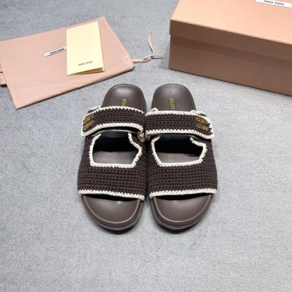 repliche,replica,perfette,siti di,affidabili,migliori siti,dove comprare,1:1,scarpe da ginnastica Sandali in maglia con chiusura a velcro MiuMiu (I8TFO)