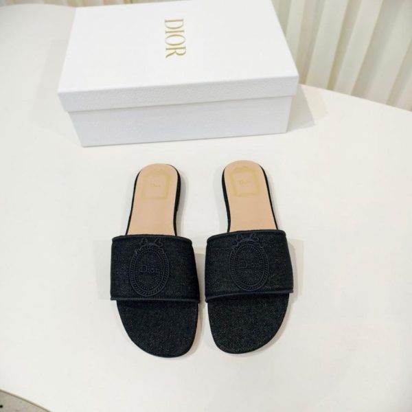 Sandali bassi Dior in denim con ricamo CD (O1WEV)
