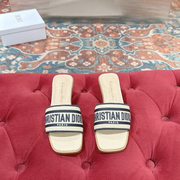 repliche,replica,perfette,siti di,affidabili,migliori siti,dove comprare,1:1,scarpe da ginnastica Pantofole Dior Early Spring con ricami in pizzo (ricamo obliquo + ricamo in pizzo bianco) (1R1IC)