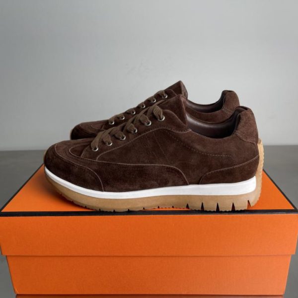 repliche,replica,perfette,siti di,affidabili,migliori siti,dove comprare,1:1,scarpe da ginnastica Nuove sneakers Hermes Libera, modello da coppia, tomaia in pelle scamosciata di vitello (9DAN4)
