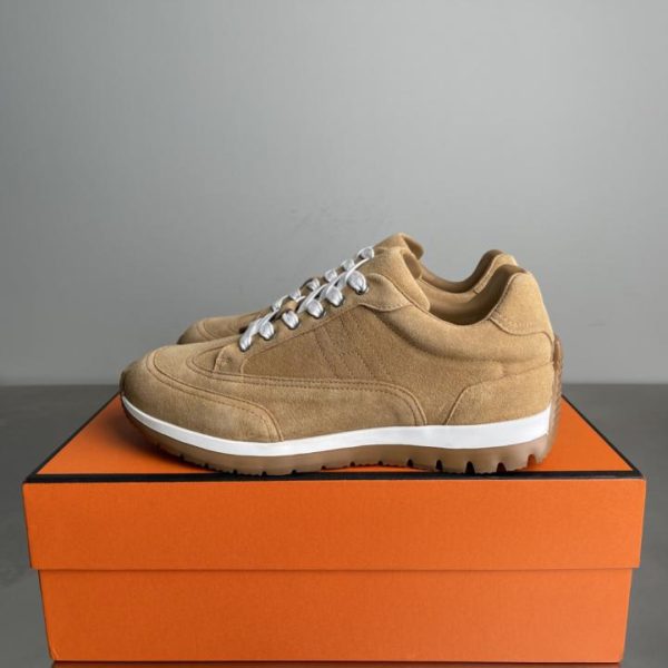 repliche,replica,perfette,siti di,affidabili,migliori siti,dove comprare,1:1,scarpe da ginnastica Nuove sneakers Hermes Libera, modello da coppia, tomaia in pelle scamosciata di vitello (NXR61)
