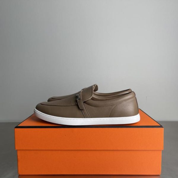 repliche,replica,perfette,siti di,affidabili,migliori siti,dove comprare,1:1,scarpe da ginnastica Mocassini Hermes in pelle scamosciata con fibbie in metallo placcato palladio, scarpe casual, modello per coppie (0C6DZ)